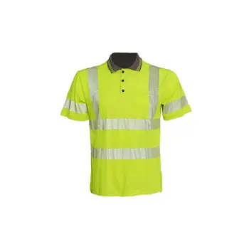 cotton polyester reflective heat tape uniform shirt safety short sleeve polo shirt Hi-vis Polo shirt