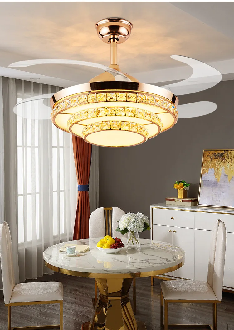 Crystal Ceiling Light Fan, 220v - detail 24