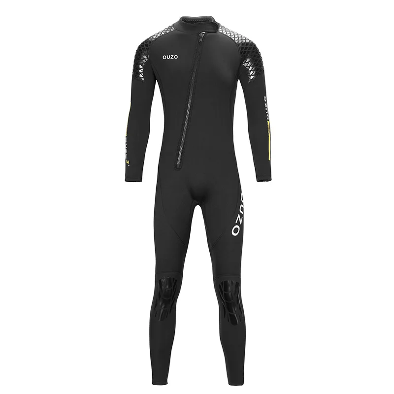 3mm Neoprene Custom Logo Front Zip One Piece Long Sleeve Uv Protection Men Surfing Dive Wetsuit