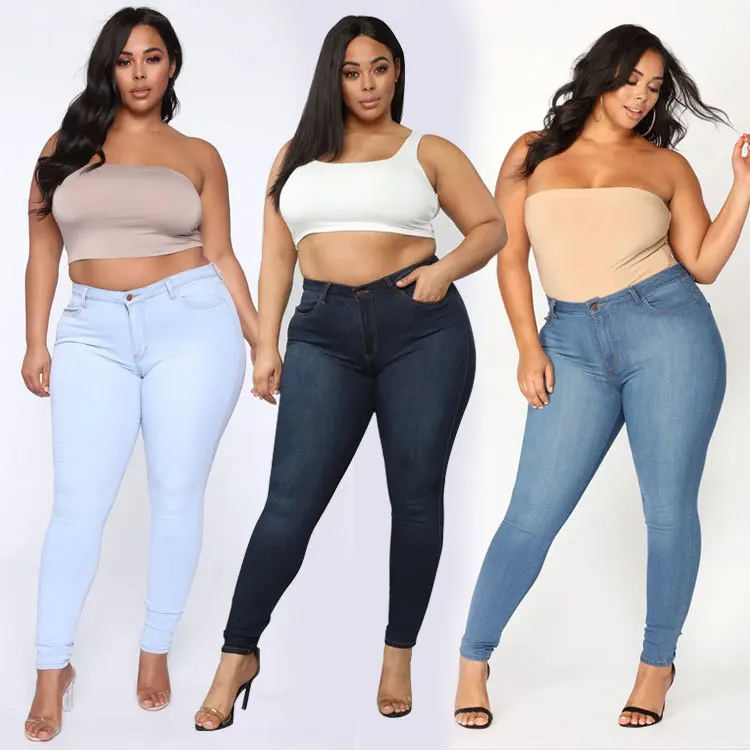 Stacked Jeans,Skinny Denim Plus Size 