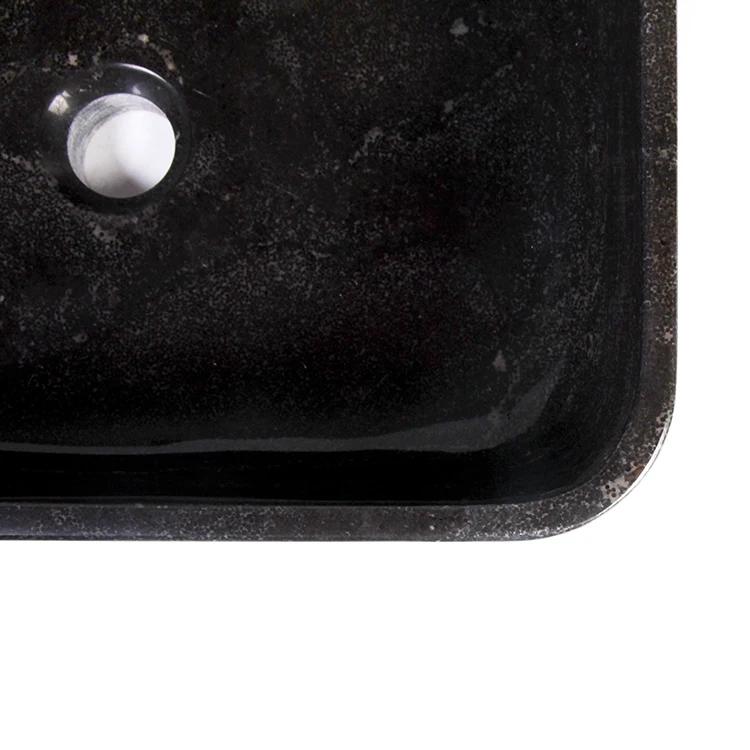 Luxury Blue Stone Sink Top Mounted Rectangular Natural Stone Polish Sink