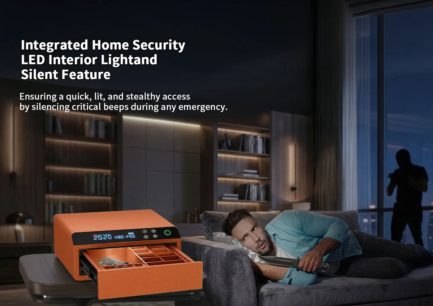 dr 1271 ft smart digital fingerprint smart safe box leather bluetooth drawer safe jewelry watch winder key safe box-1