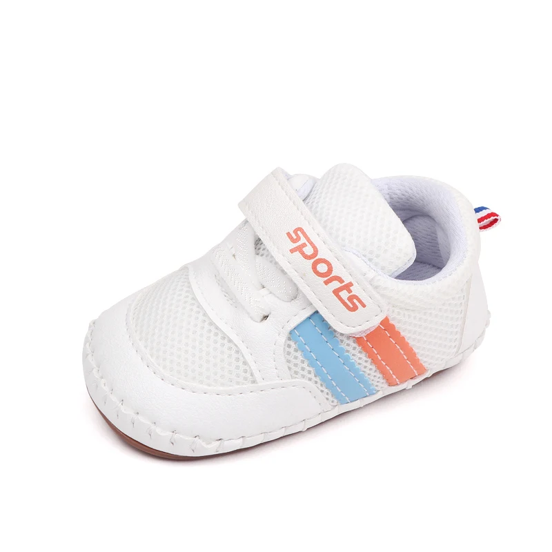 Spring and Autumn New Baby Striped Soft Sole Toddler Shoes Breathable Mesh Surface Infants Shoes factory