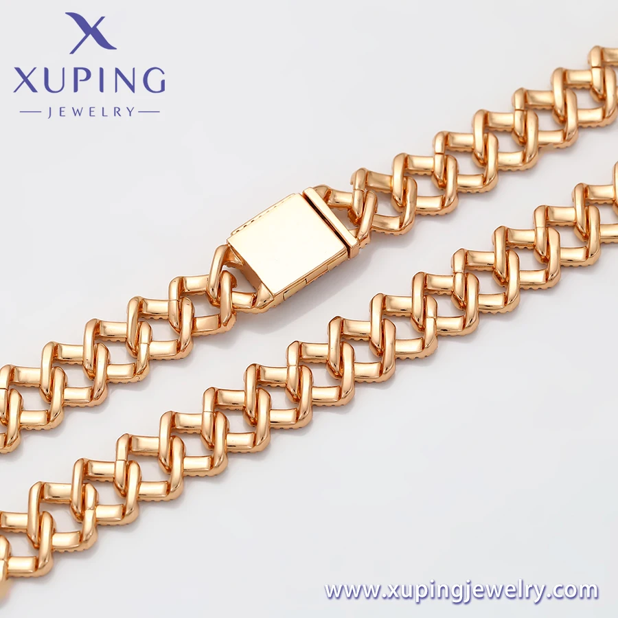 X000662945 xuping jewelry 18K gold diamond hiphop chain necklace for men diffuser emerald choker fashion elegant necklace