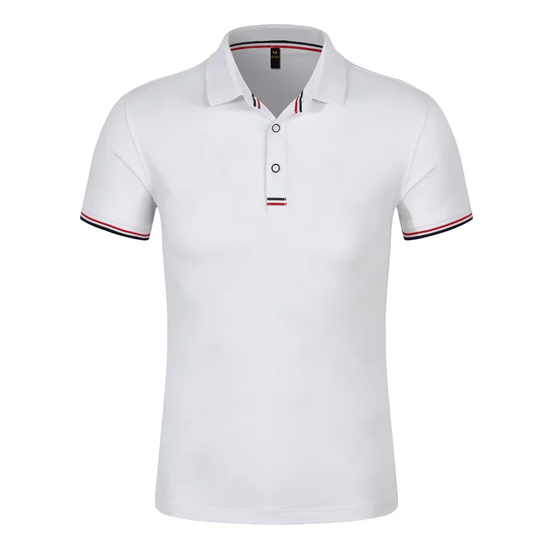 blue red and white polo shirt