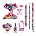 Best Leather Vest Amazon Hot Selling Best Cute Dog Collar Leather Dog Harness Vest Designer Dog Harness Set