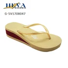 Women's Flexible Cushion Thong Sandals EVA Wedges Slides Flip Flops Custom Logo
