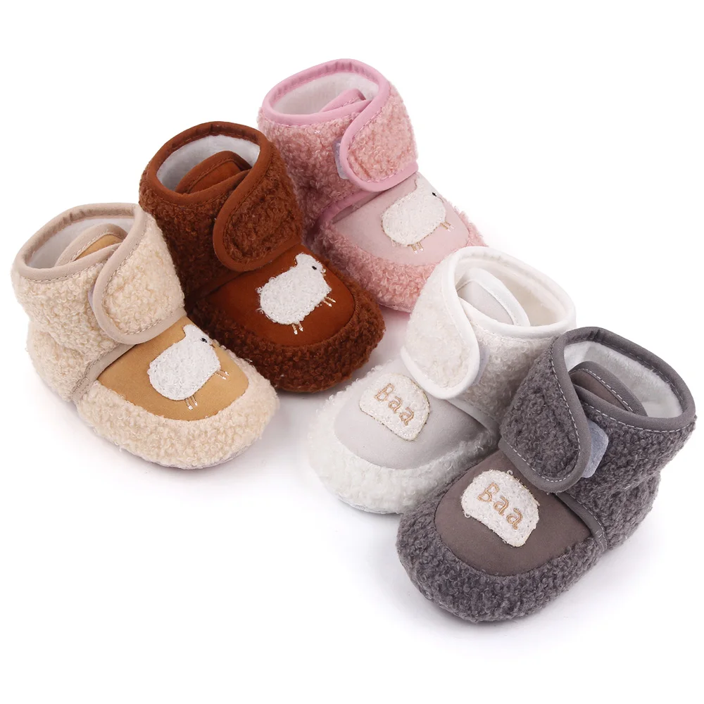 Warm Baby Shoes Boots Cartoon Animal Soft Sole Newborn Toddler Shoes Winter Baby Walking Shoes manufacture