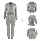 Set 2021 New Arrival Stacked Joggers Sweatpants And Hoodie Tracksuit Women 2 Piece Pants Set