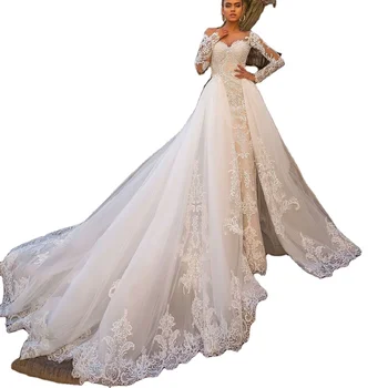 Sexy Mermaid Wedding Dress Detachable Train Newest Off Shoulder