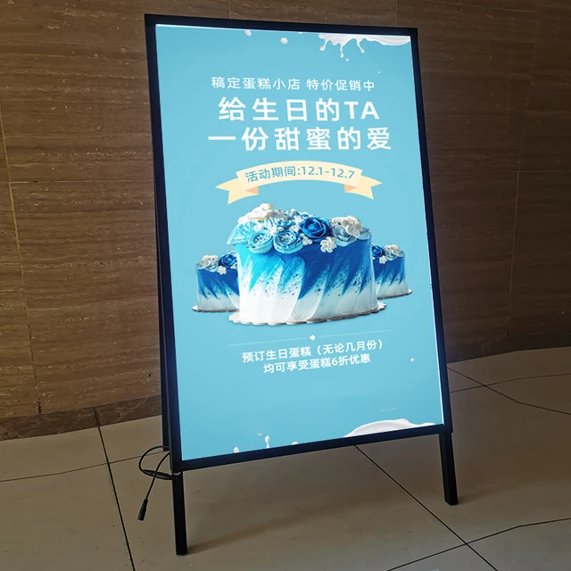 led light box billboard charging ultra-thin luminous poster display stand