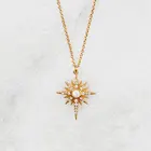 Necklace Necklaces Opal Gold Plated Starburst Pendant Necklace Jewelry In 925 Sterling Silver