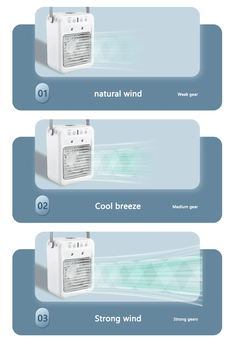 Usb Rechargeable Air Conditioner, Portable, Battery, Plastic - detail 18