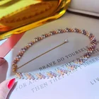 Handcraft Pearl Handcraft Natural Color Fresh Water Tiny Real Pearl Choker Bridal Accessories Necklace