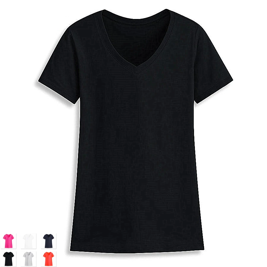 Cotton 150g V-neck Custom Logo Plain 