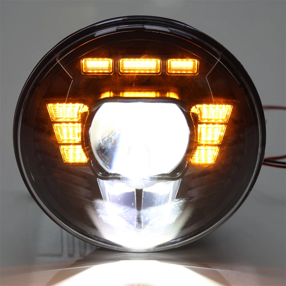 product tiypeor motorcycle round headlight 7inch universal led headlamp compatible with street glide road king ultra classic cvo softail-10