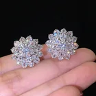 Silver Hot Sale Wholesale Silver Charm Shiny CZ Snowflake Women Chandelier Earings For Women 2020 For Pageant