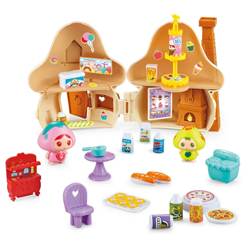 Little Mushroom House With Accessory Doll Toys Set,Girl Boy Gift 