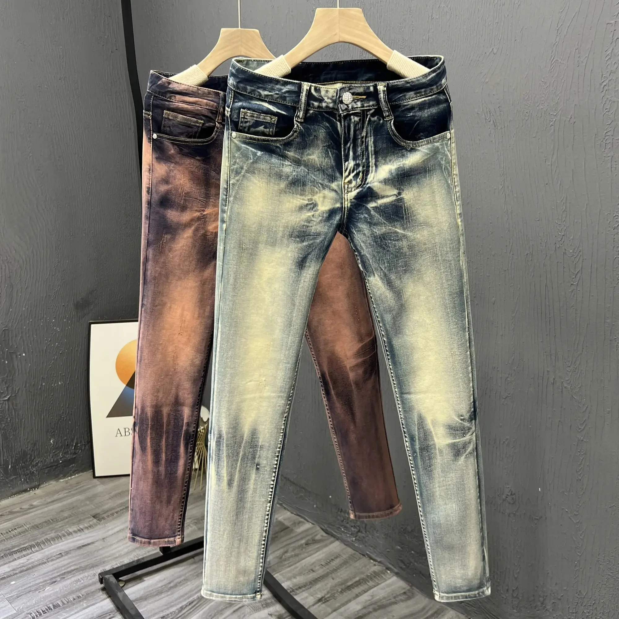 Custom loose fit vintage flare jeans men stacked denim men's jeans pants blank denim baggy jeans for men