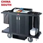Hotel Trolley GNF High Quality Hotel Plastic Housekeeping Maid Cleaning Service Trolley Cart