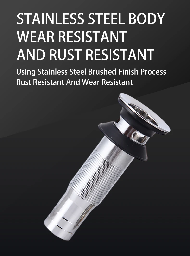 Modern Stainless Steel Pop-Up Drain Accessory for Hotels Serving Floor Basin Drain Copper Strainer Pop-Up Stopper for Bathroom supplier