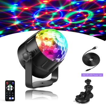 Whole Sale Sound Activated DJ Disco Party Lights 7 Color LED Stage Lights Disco Mirror Balls for Karaoke Club Bar Birthday Party