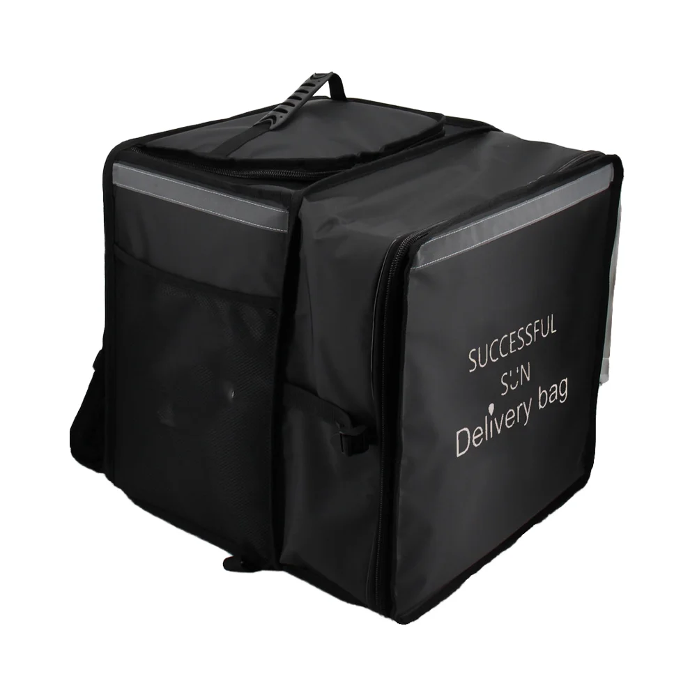 product custom large expandable insulated e bike food delivery bag reuseable black cooler backpack bag with customized logo-3
