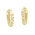 Beaded Earrings Earrings Gemnel Online Fashion Jewelry Simple 14k Gold Mini Beaded Charm Ladies Huggie Earrings