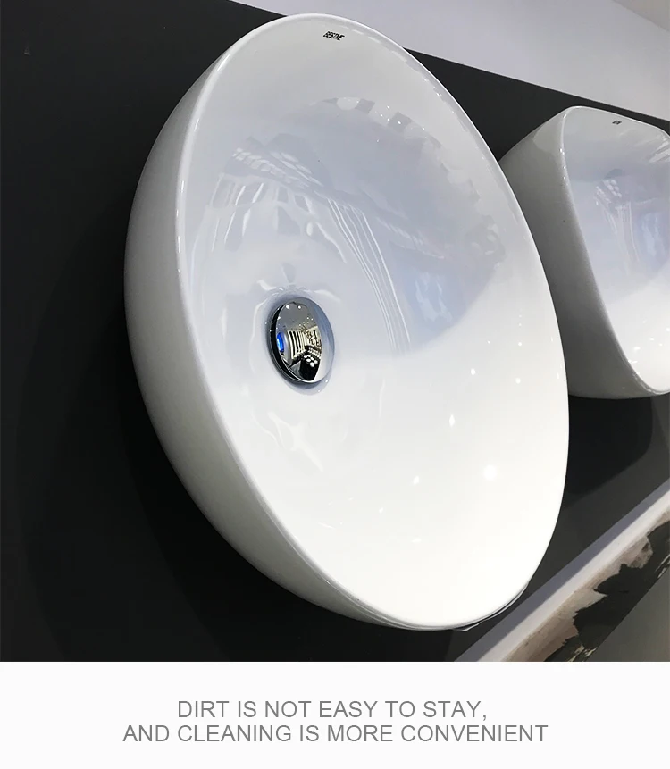 Chinese Foshan Best Design Hotel Table top basin bathroom sink ceramic round shape white color art hand wash Above counter basin