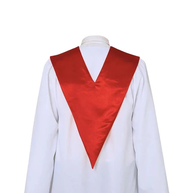 Finest Quality Plain Colors Lightweight V Church Stole Triangle Shape One Color V-neck Satin Choir Stole manufacture