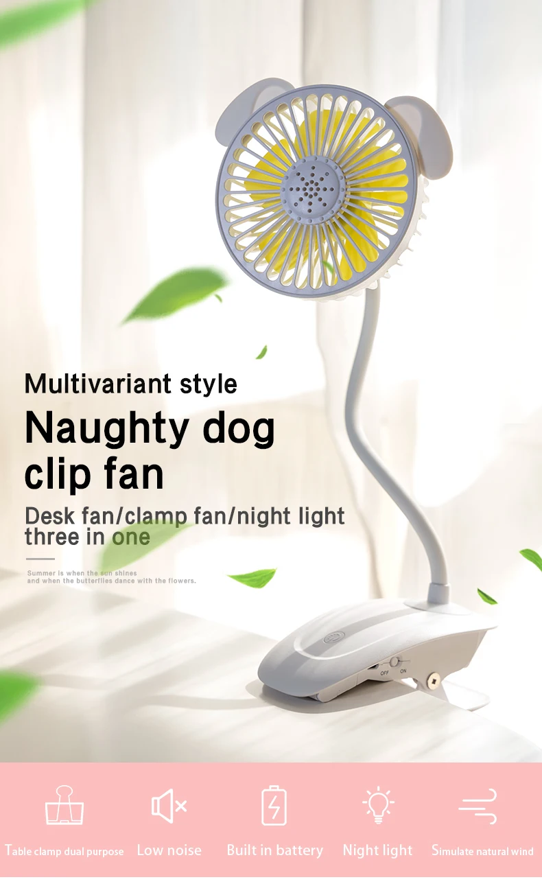 Rechargeable Mini Desk Fan, USB, DC5V-1A, Battery - detail 4