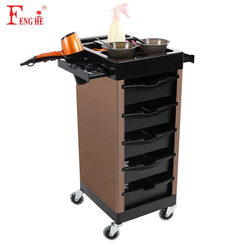 2024 higher cost performance hair salon trolley with PV wheel