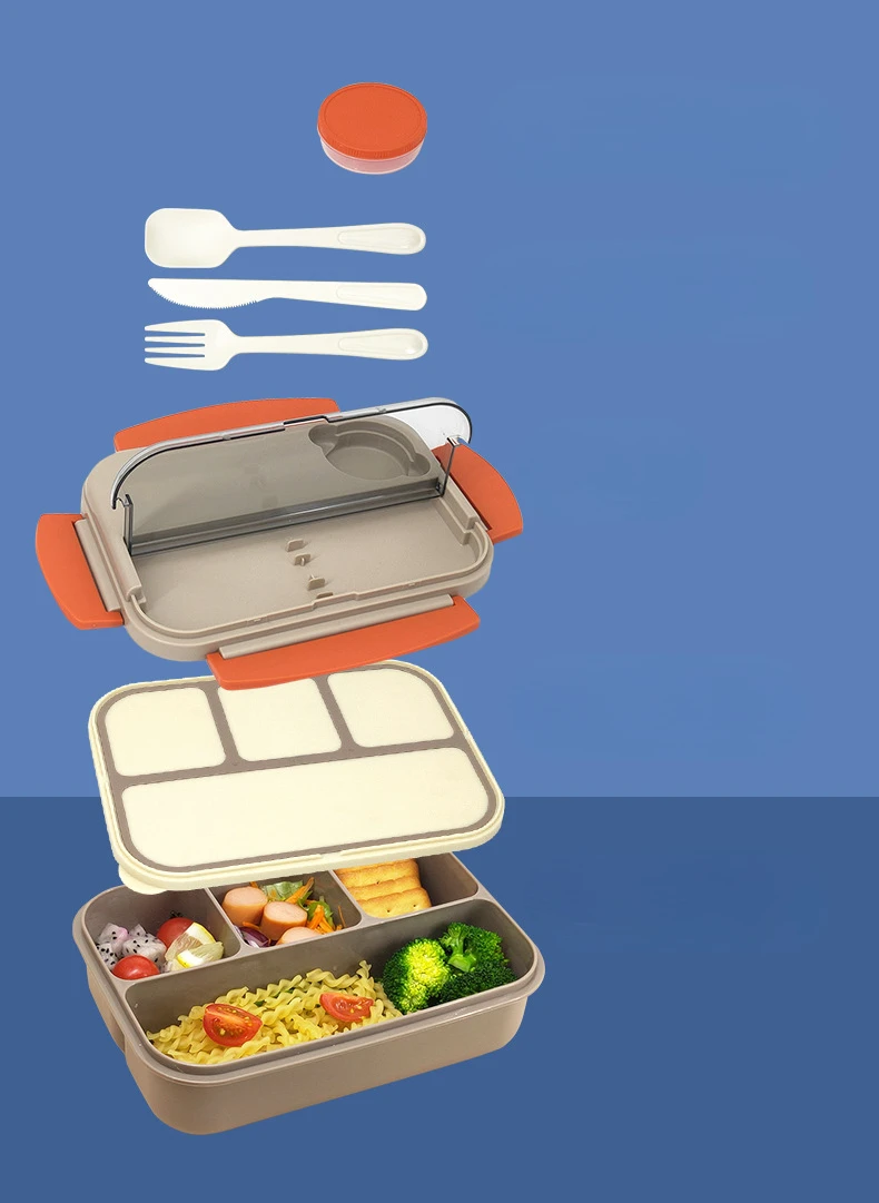 Kids Bpa Free Plastic Lunchbox Microwave Safe Leakproof Bento Lunch Box