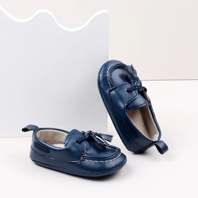 High Quality Anti-Slip Dot TPR Outsole Slip-On Dress Shoes for Boys Flat and Breathable for Spring and Autumn Seasons factory