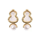 Silver Earrings Earrings New 925 Silver Needle White Fritillaria Gourd Pearl Earrings For Women
