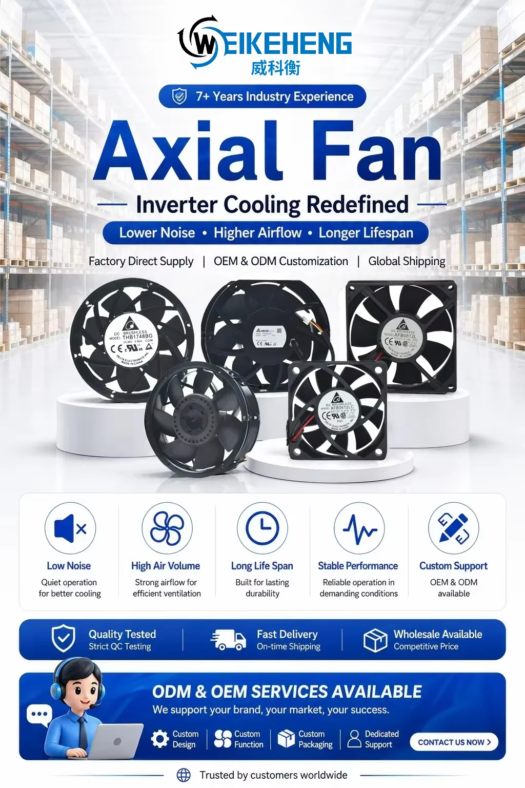 Ultra-quiet Dual Ball Bearing, ORIX, 220V/230V, 13.5/16W, 12CM - detail 2