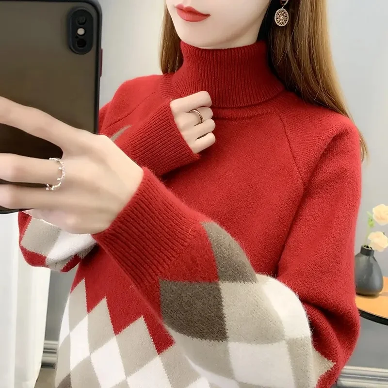 Fashion Pullover for Women Autumn Winter Long Sleeve Jumper Knitted Women's Clothing Outerwear Loose Sweaters