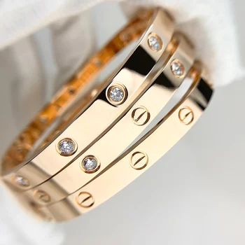 316L Stainless Steel Gold Plated Brand Love Screwdriver Screw Bangle Bracelet For Men And Women
