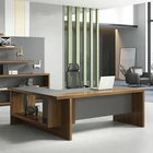 Commercial Furniture Walnut Wood Solid Wooden CEO Modern Design Luxury Manager Office Executive Table
