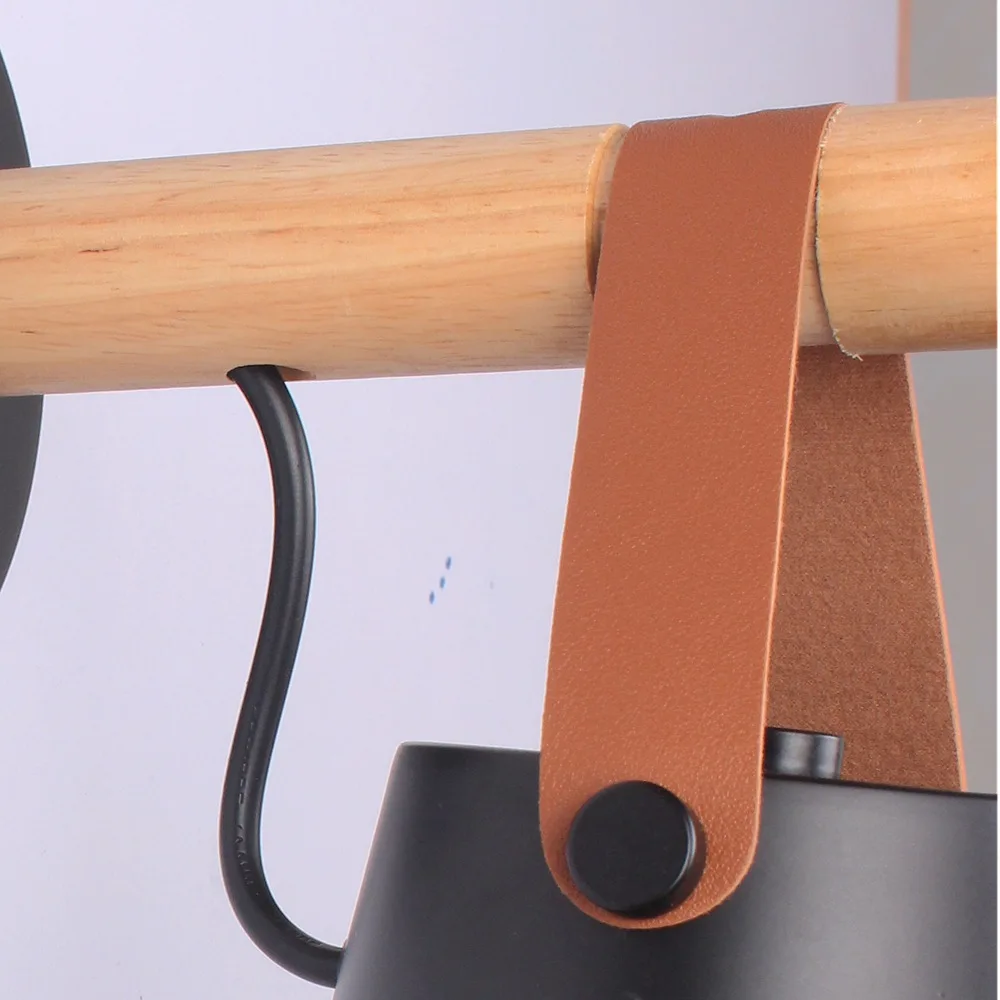 Hot Sell Colorful Metal Shade Wall Lamp Adjustable Wood Tube Wall Light