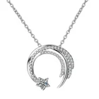 Silver Simple Pendant Sterling Silver Simple Korean Star Pendant Clavicle Chain Womens Iced Out 925 Necklace