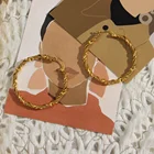 Hoop Non Tarnish Jewelry Earrings Gold 18K Hoop Women's Earrings Big Circle Stainless Steel Hoop Earrings