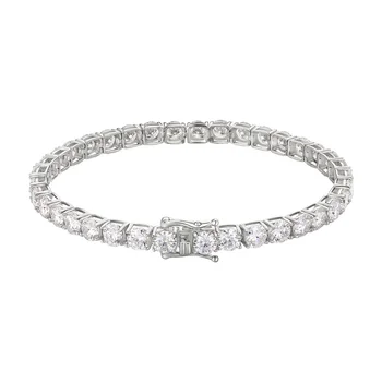 KRKC Fine Moissanite Jewelry 925 Sterling Silver D VVS1 Diamond Necklaces Moissanite Tennis Chain Bracelets for Men Women