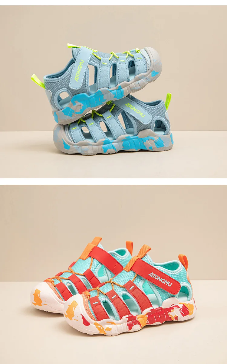 2025 Summer New Anti-collision Toe Children's Sports Sandals Soft Bottom Beach Shoes for Girls and Boys New Design for Wading factory