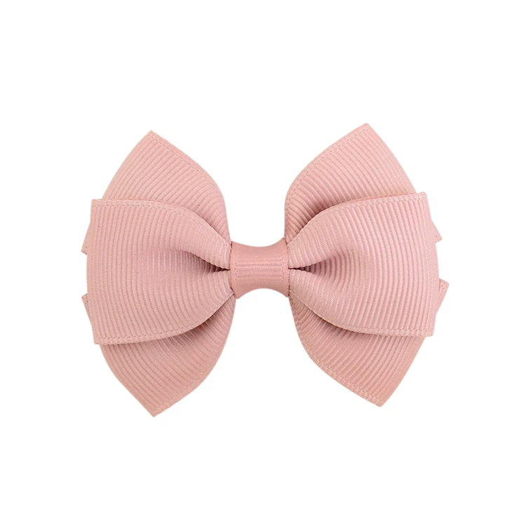 wholesale 20 Colors Children's Bow Hairpin Handmade Double Layer  Ribbon Mini Hair clip