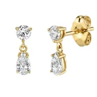 Silver Earrings Gemnel High Quality 18K Gold 925 Sterling Silver Diamond Teardrop Earrings For Women 2021