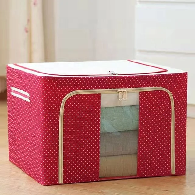 Quilt Folding Storage Box Large Clothes Box Finishing Box Steel Oxford Fabric Cloth New Frame Waterproof