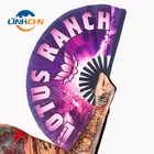 Fabric Fan Fan Customized Fabric Bamboo Fan Custom Large Bamboo Durable Fabric Loud Clack Rave Fan Festival Fan