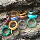 Jade Rings Jadejadejade Hot Sale Natural Noble Stone Agate Green Aventurine Turquoise Topaz Jade Rings