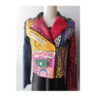 Custom Motorbike Studs Pu Custom Printing Wind Breaker Women Fashion Jacket Women Short Jacket